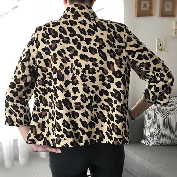 Silk Leopard Print NWT Jacket / Blazer Retro Rockabilly - size M - Picture 2 of 5